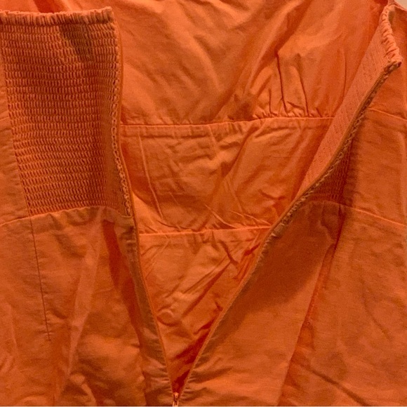 Sunday Best Vibrant Neon Orange Linen Blend Lined Spaghetti Strap Mini Dress M - Picture 9 of 9